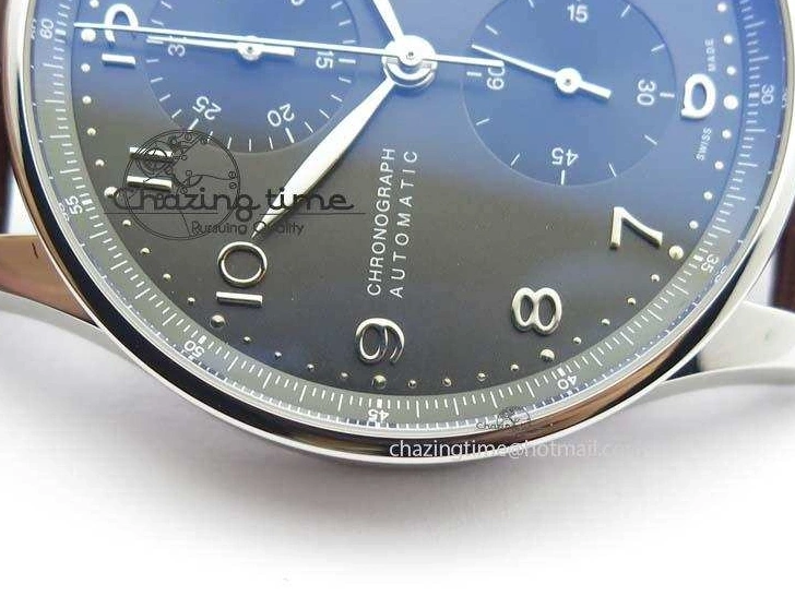 MIROTIME 0721 Supportive Portuguese Chrono IW371431 ZF 1:1 Best Edition Gray Dial On Brown Leather Strap A79350 (Slim Movement) 7261